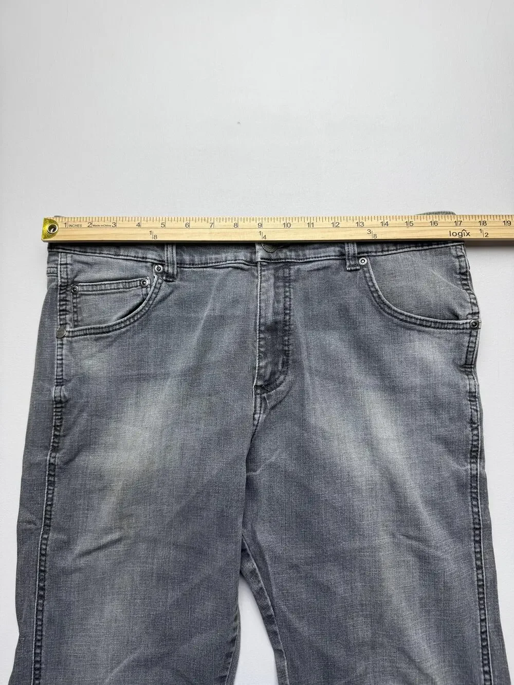 Wrangler Retro Jeans Mens 36x36 Charcoal Denim Slim Straight Stretch 88MWZGD